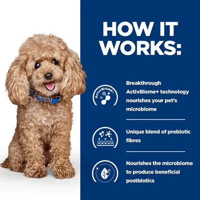 How it works: ActivBiome+ technology nourishes your pet’s microbiome, unique blend of prebiotic fibres, nourishes the microbiome to produce beneficial postbiotics.