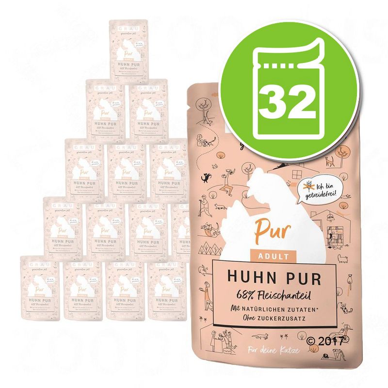 Lot Grau Bouchées gourmandes 32 x 125 g pour chat