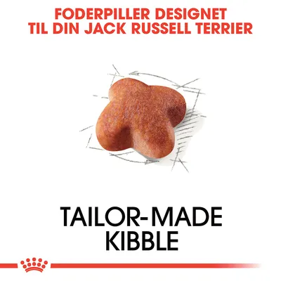 Foderpiller designet til din Jack Russell Terrier. Tailor-made kibble. Billede af en foderpille med fire runde hjørner.