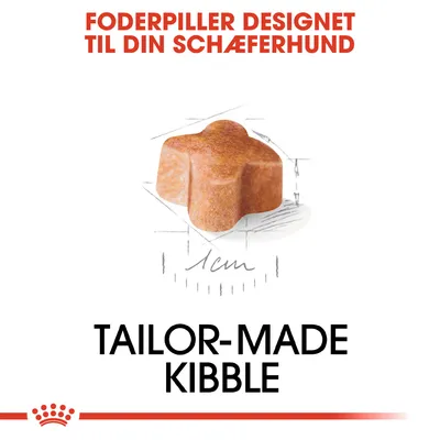 Foderpiller designet til din schæferhund. 1 cm. TAILOR-MADE KIBBLE.
