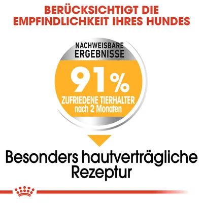 Berücksichtigt die Empfindlichkeit Ihres Hundes. Nachweisbare Ergebnisse: 91% zufriedene Tierhalter nach 2 Monaten. Besonders hautverträgliche Rezeptur.