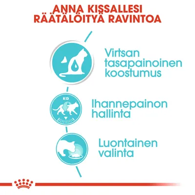 ANNA KISSALLESI RÄÄTÄLÖITYÄ RAVINTOA. Virtsan tasapainoinen koostumus, ihannepainon hallinta, luontainen valinta.