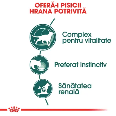 OFERĂ-I PISICII HRANA POTRIVITĂ. Complex pentru vitalitate, Preferat instinctiv, Sănătatea renală.