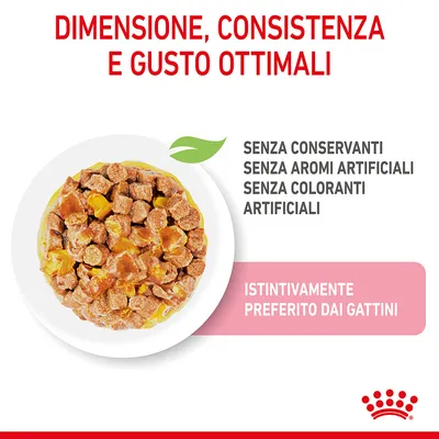Dimensione, consistenza e gusto ottimali. Senza conservanti, senza aromi artificiali, senza coloranti artificiali. Istintivamente preferito dai gattini.