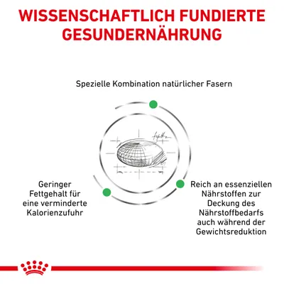 Wissenschaftlich fundierte Gesunderernährung: Spezielle Kombination natürlicher Fasern, geringer Fettgehalt für reduzierte Kalorienzufuhr, essenzielle Nährstoffe zur Unterstützung der Gewichtsreduktion.