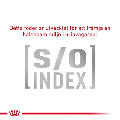 Detta foder är utvecklat för att främja en hälsosam miljö i urinvägarna: [s/o] INDEX