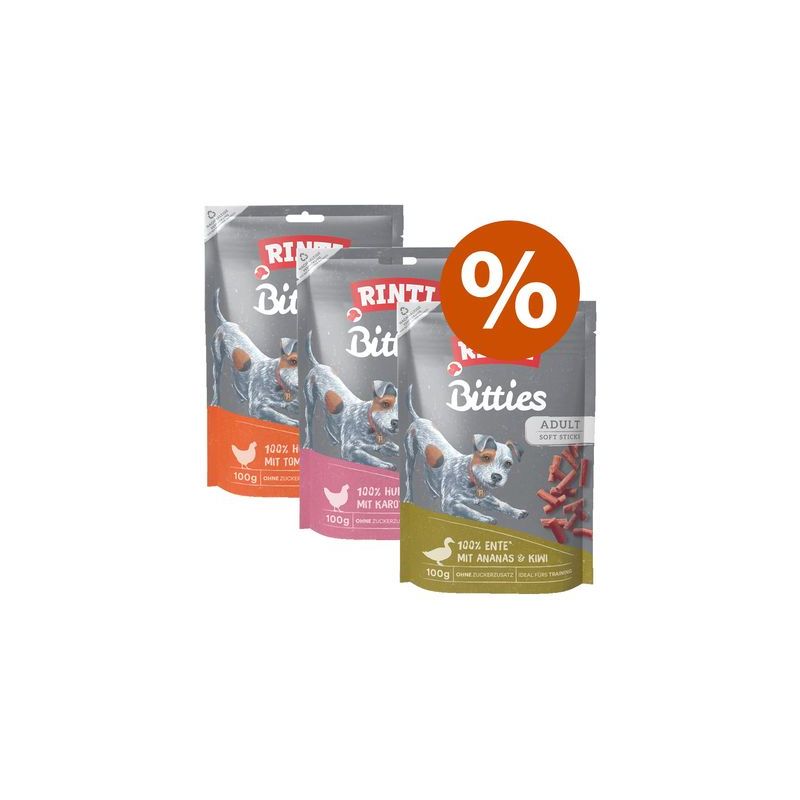 3 Smaken RINTI Extra Bitties in 12 x 100 g Voordeelpakket!