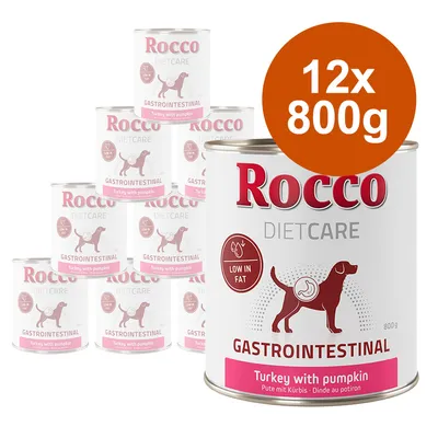 Rocco Diet Care Gastrointestinal, turkey with pumpkin, 12x800g. Low fat. Wet food for dogs with digestive problems.