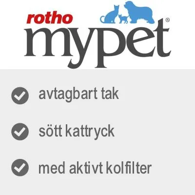rotho mypet. Avtagbart tak, sött kattryck, med aktivt kolfilter.