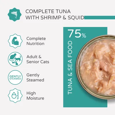 thrive Complete Saver Pack 24 x 75g - cat wet food - Tuna with Shrimp & Squid thrive Complete Saver Pack 24 x 75g - cat wet food - Tuna with Shrimp & Squid
