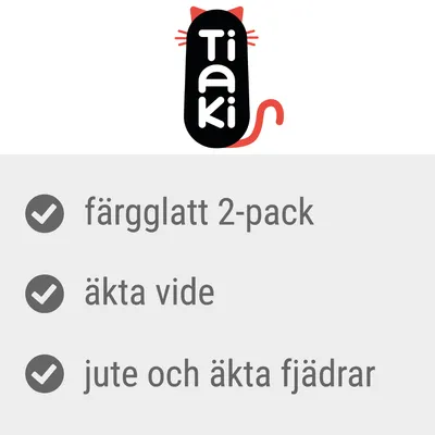 Tiaki. Färgglatt 2-pack, äkta vide, jute och äkta fjädrar.