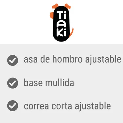 Tiaki. Asa de hombro ajustable, base mullida, correa corta ajustable.