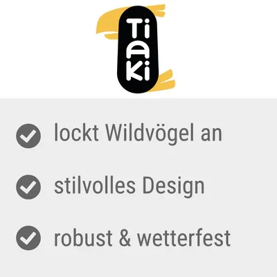Tiaki. Privlači divlje ptice, elegantan dizajn, čvrst i otporan na vremenske uvjete.