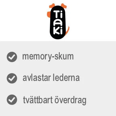 Tiaki. memory-skum, avlastar lederna, tvättbart överdrag