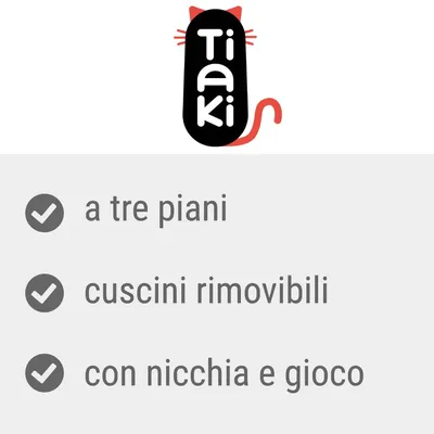 Tiaki. A tre piani, cuscini rimovibili, con nicchia e gioco.
