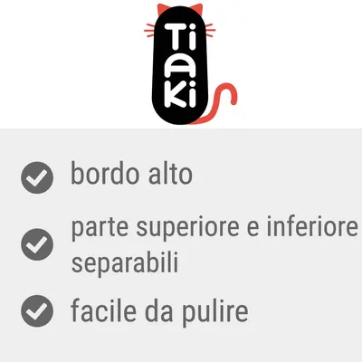 Tiaki. Bordo alto, parte superiore e inferiore separabili, facile da pulire.