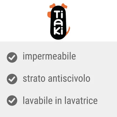 Tiaki impermeabile, strato antiscivolo, lavabile in lavatrice