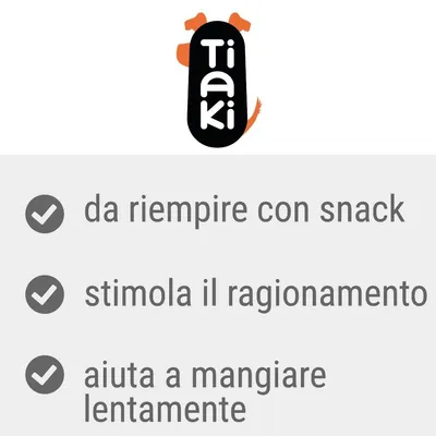 Tiaki. Da riempire con snack, stimola il ragionamento, aiuta a mangiare lentamente.