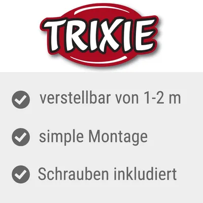 Trixie. Verstellbar von 1-2 m, simple Montage, Schrauben inkludiert.