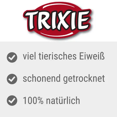 TRIXIE. viel tierisches Eiweiß, schonend getrocknet, 100% natürlich (текст на немски език)