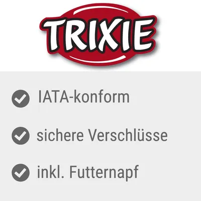 Trixie. IATA-konform, sichere Verschlüsse, inkl. Futternapf.