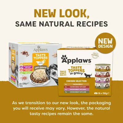 Applaws Taste Toppers in Gravy 16 x 156g - Chicken Selection (4 Varieties) Applaws Taste Toppers in Gravy 16 x 156g - Chicken Selection (4 Varieties)