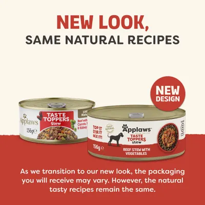 Applaws Taste Toppers Natural Stew 12 x 156g - Beef with Vegetables Applaws Taste Toppers Natural Stew 12 x 156g - Beef with Vegetables