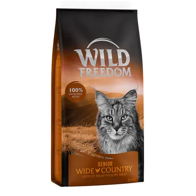 Wild Freedom Senior Wide Country Katzenfutter, 100% getreidefreie Rezeptur, viel frisches Geflügelfleisch, 6,5 kg Packung.
