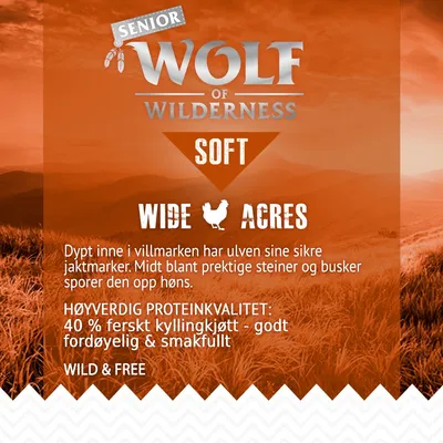 Wolf of Wilderness Senior "Soft - Wide Acres" - Kylling