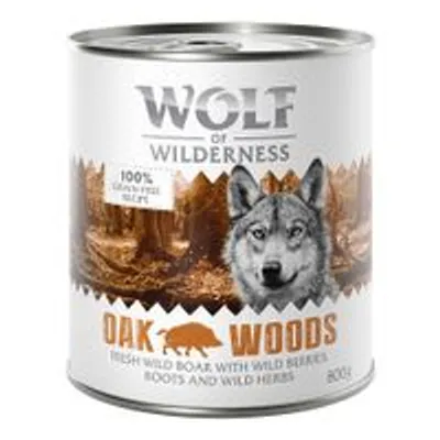 Wolf of Wilderness Oak Woods, Dose mit frischem Wildschwein, Waldbeeren, Wurzeln und Wildkräutern. 100% getreidefreie Rezeptur, 800g.