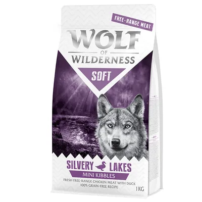 Wolf of Wilderness Soft Silvery Lakes Mini Kibbles, 1kg. Frisches Freiland-Hühnerfleisch mit Ente, 100% getreidefreie Rezeptur.