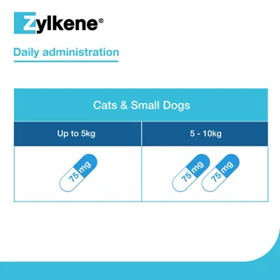 Zylkene Calming Supplement for Cats or Small Dogs <10kg - 20 Capsules