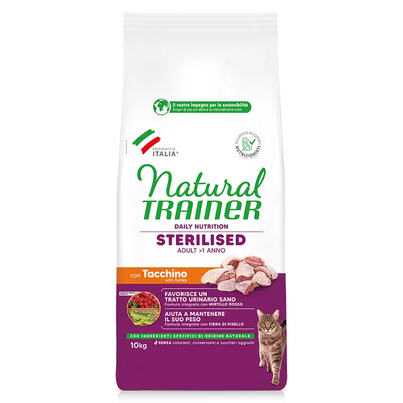 Natural Trainer Sterilised con pavo - 10 kg