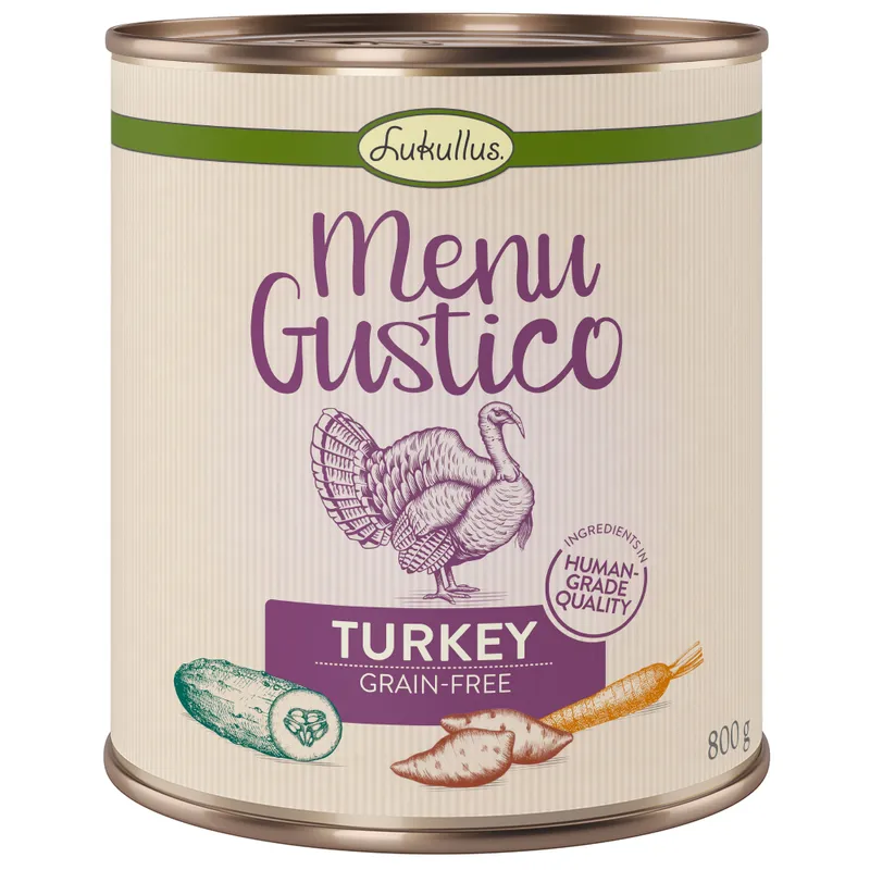 Lukullus Menú Gustico 12 x 800 g - Pack Ahorro - Pavo