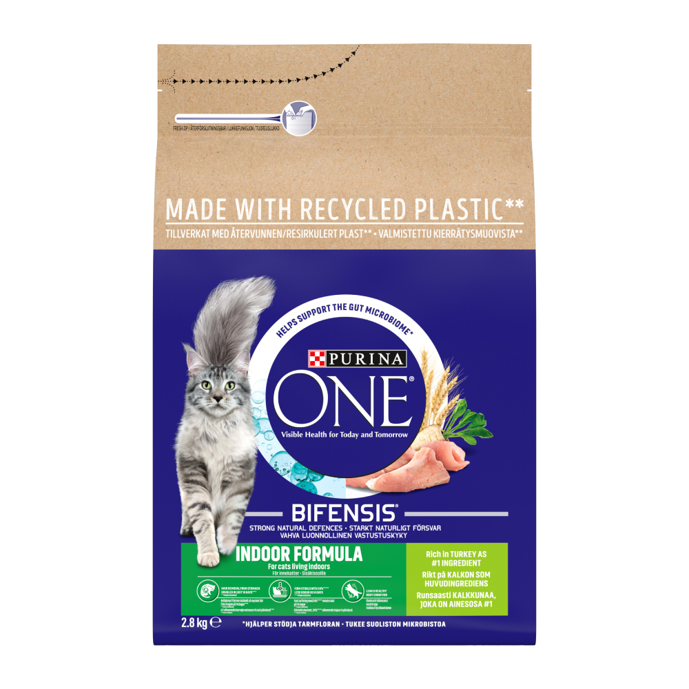 Purina One Indoor Formula Turkey & Whole Grains Dry Cat Food - 750G
