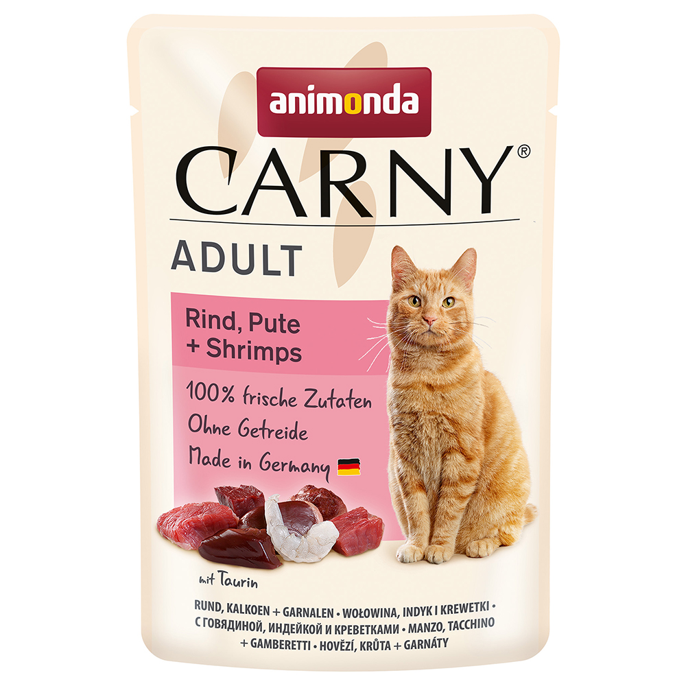 animonda Carny Pouch 12 x 85 g - Rind, Pute & Shrimps