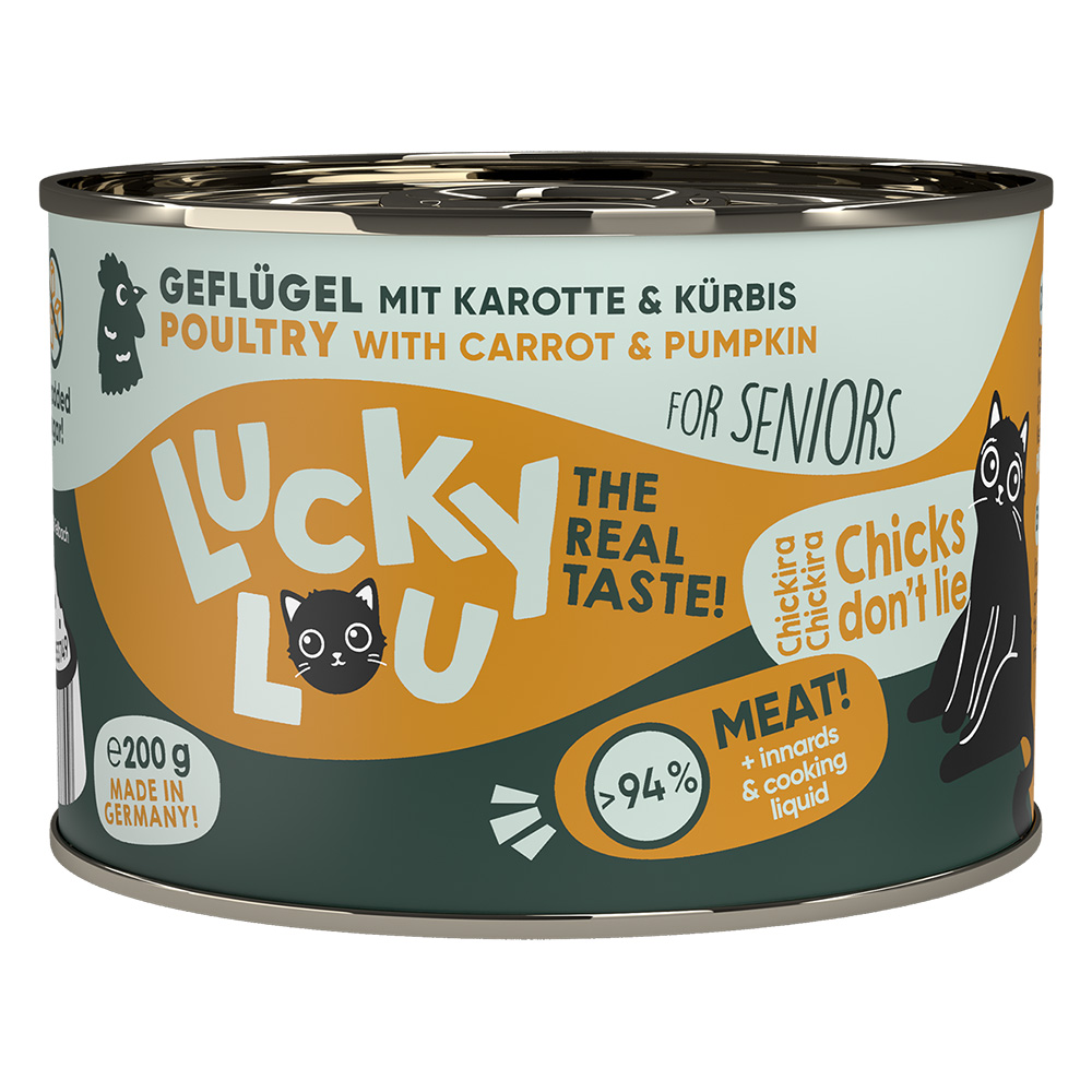 Lucky Lou Senior 24 x 200 g Alimento umido per gatti - Pollame