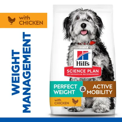 Hill's Science Plan Perfect Weight & Active Mobility Adult 1+ Medium with Chicken - Economy Pack: 2 x 12kg