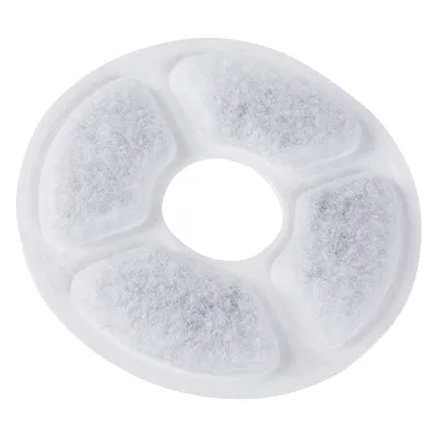 Runder Ersatzfilter mit vier Segmenten aus weissem Filzmaterial, passend für Trinkbrunnen.