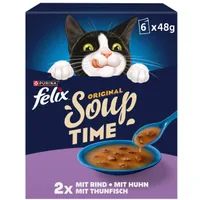 18 + 6 gratis! Felix Soup Original / Time Tender Strips, 24 x 48 g - Original,  różnorodność smaków