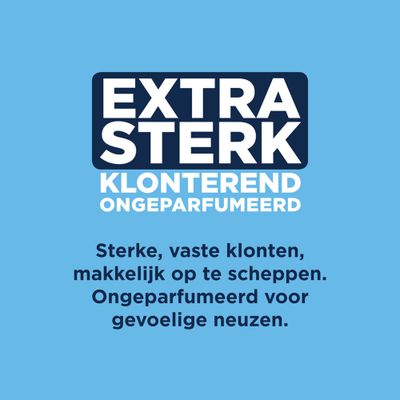 Ever Clean Super Premium Clumping Cat Litter, Unscented Extra Strong Clumping, 10L, low dust formula. Pictogrammen: maximale geurbestrijding, sterke klontvorming, stofarm.