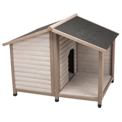 Caseta para perros Trixie Natura con terraza M/L: 130 x 100 x 105 cm (An x P x Al) - gris (* 2 paquetes)