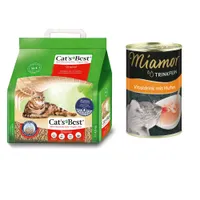 Litière Cat's Best Original pour chat + Boisson Miamor Trinkfein 135 ml en cadeau ! - 10 L (environ 4,3 kg)