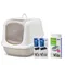 Savic Maison de toilette pour chat Nestor Jumbo toilette moka / blanc + 2 extra Filter + 6 Bag it up