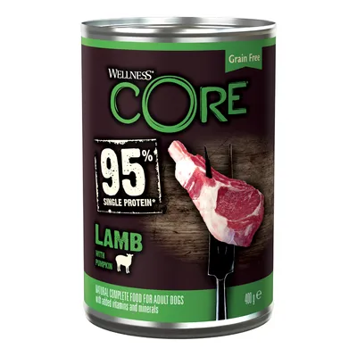 Wellness Core Adult 95% Single Protein 6 x 400 g - agneau et potiron