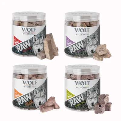 Wolf of Wilderness Freeze-dried Premium Dog Snacks Trial Pack - 4 Varieties: Lamb, Chicken, Beef, Duck (300g)