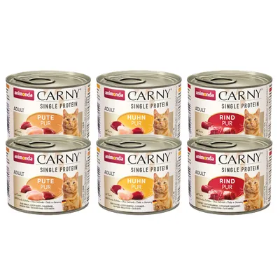 animonda Carny Single Protein Adult пробна опаковка 6 x 200 г - смесена опаковка
