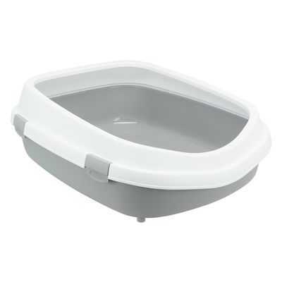 Bac à litière Trixie Primo XXL avec rebord gris/blanc