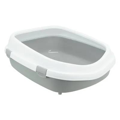 Bac à litière Trixie Primo XXL avec rebord - gris/blanc Bac à litière Trixie Primo XXL avec rebord - gris/blanc