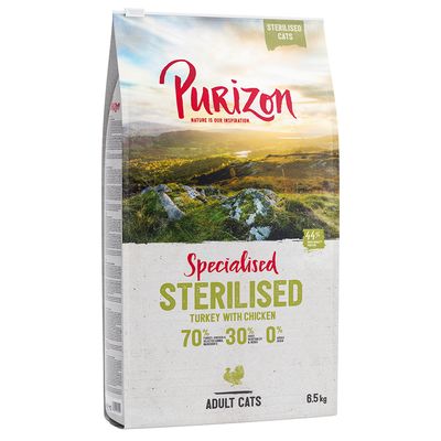 Purizon Grain-Free Dry Cat Food Multibuys Adult Sterilised Turkey & Chicken (2 x 6.5kg)